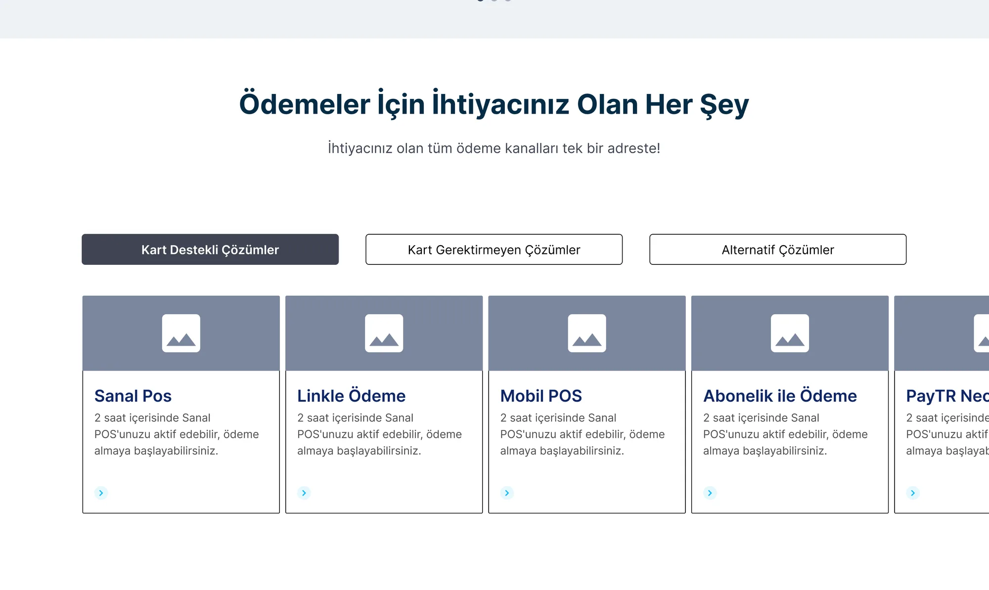 PayTR — Çözüm karşılaştırması wireframe