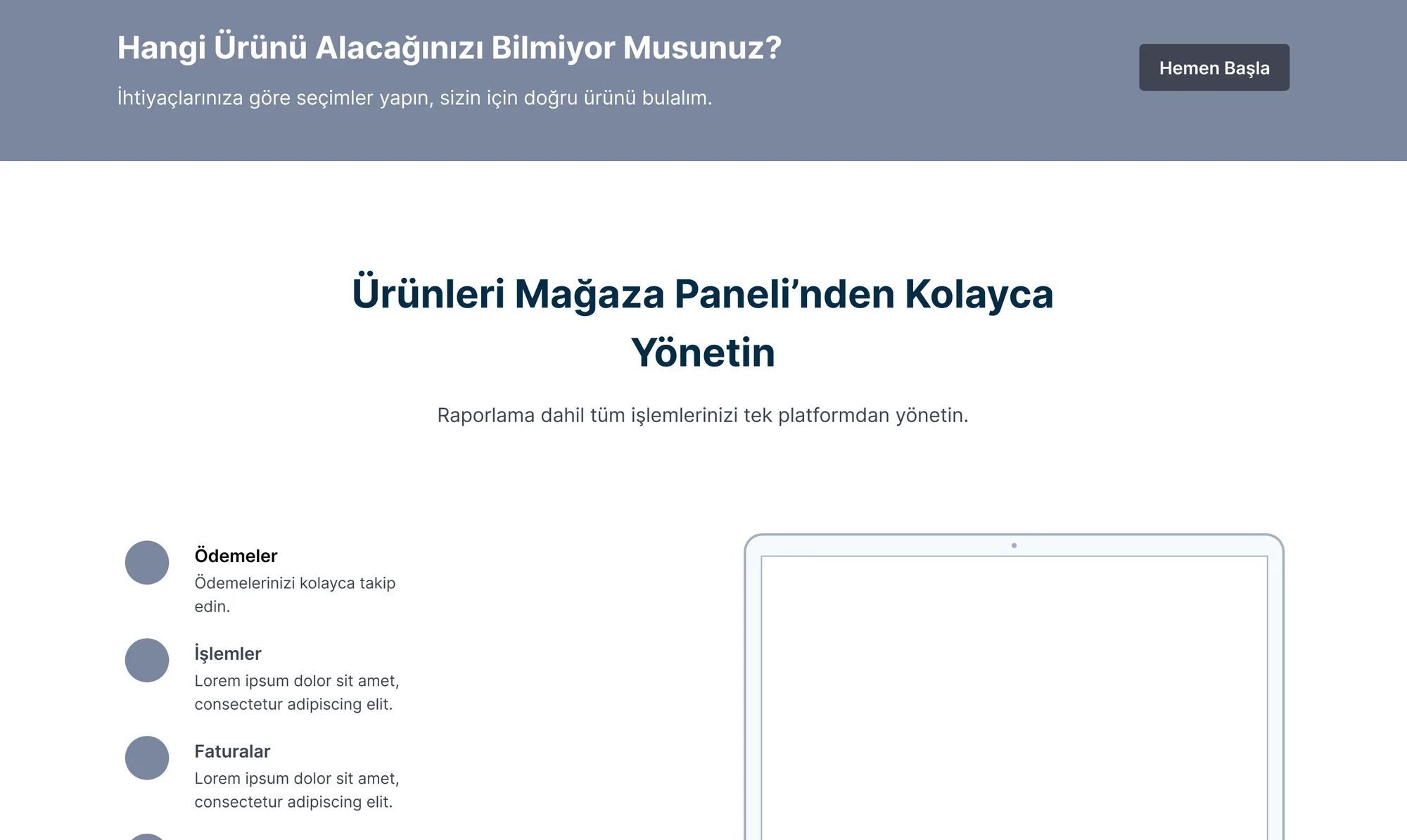 PayTR — Mağaza paneli wireframe