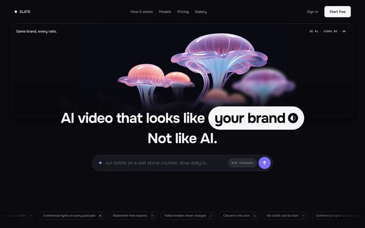 SLATE — AI video that looks like your brand