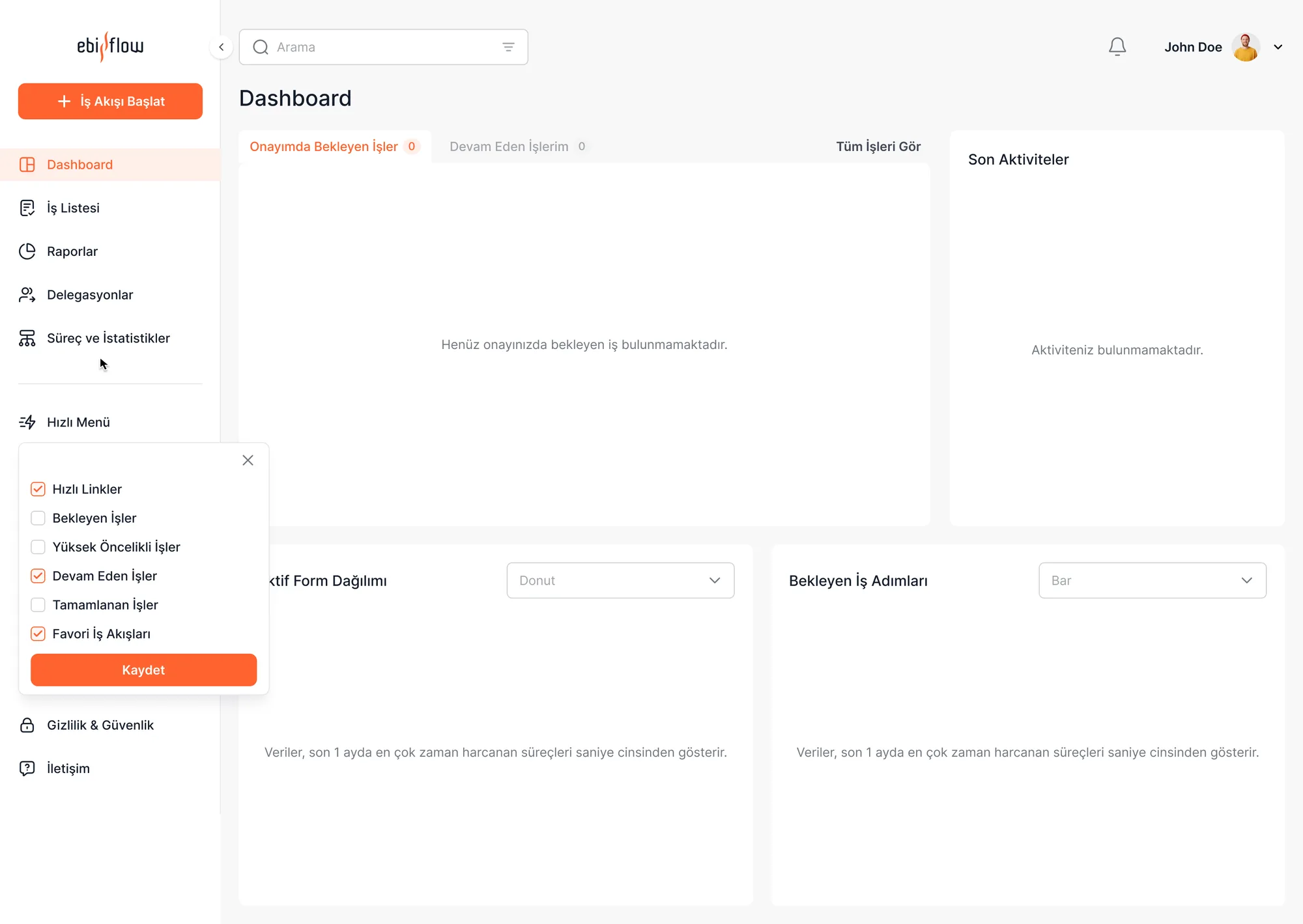 Ebiflow — Yeni arayüz