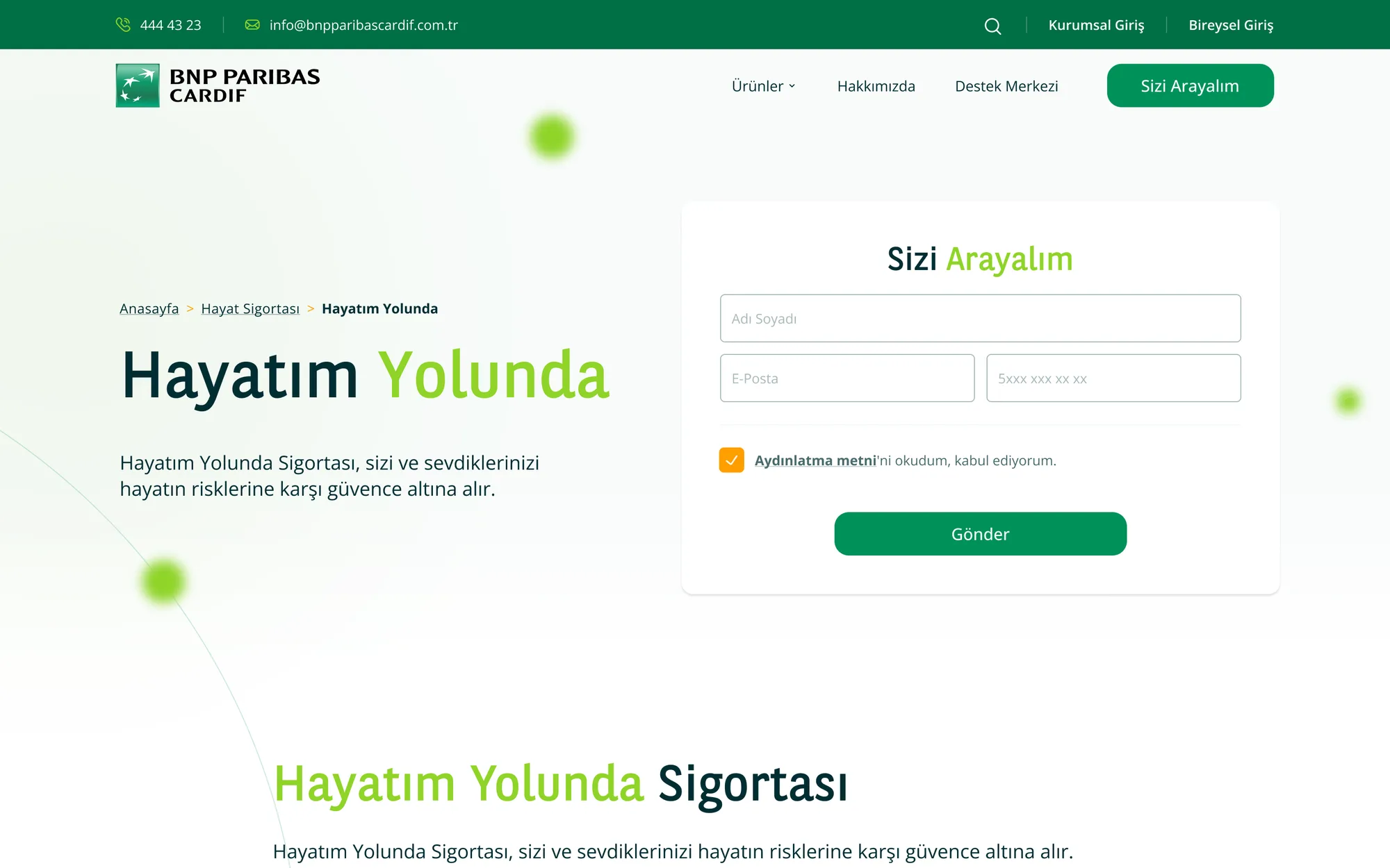 BNP Paribas Cardif — Ürün detay