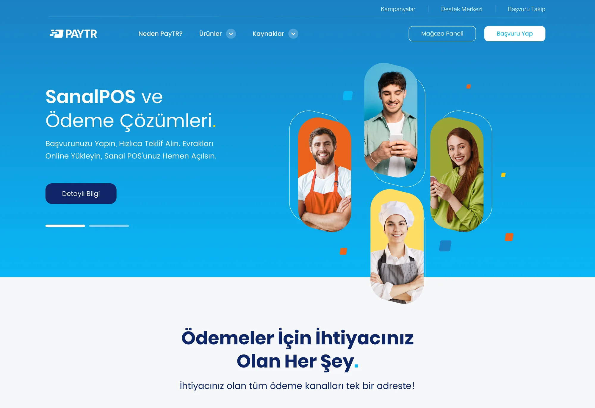PayTR — Ana sayfa final tasarım